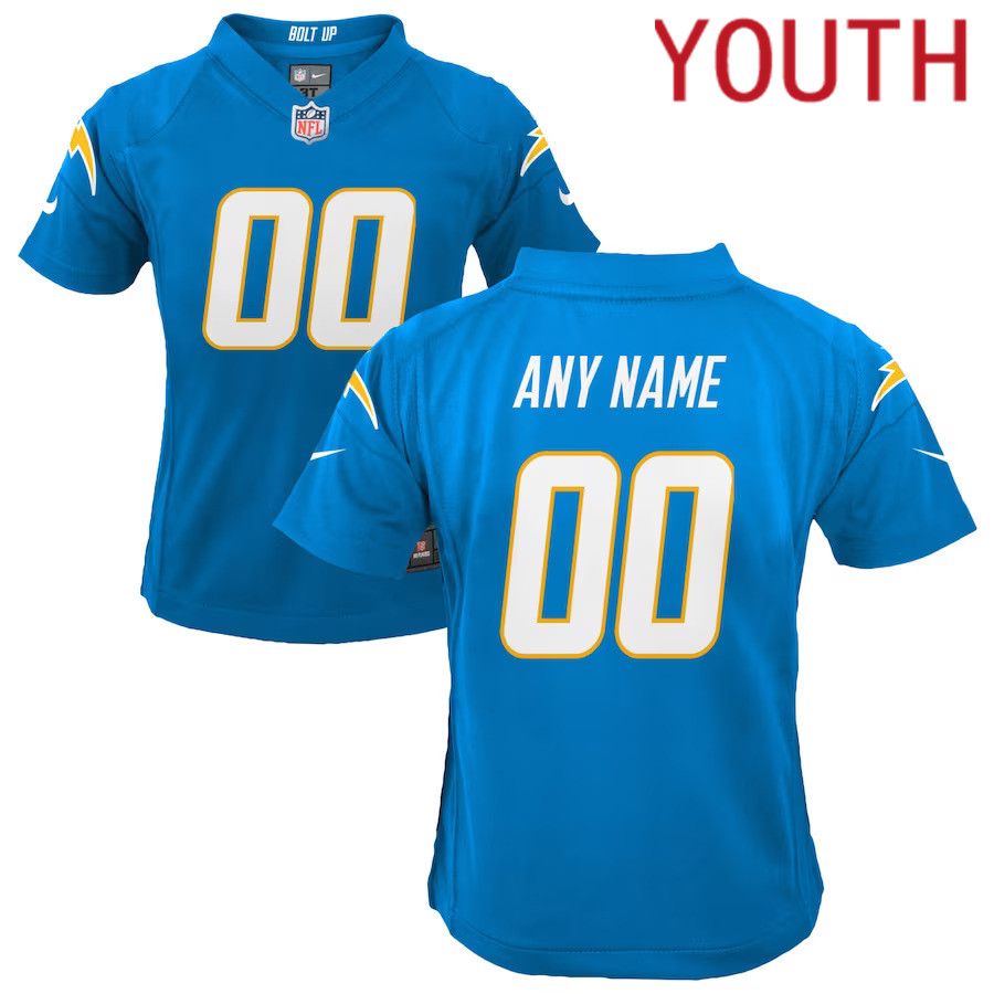Youth Los Angeles Chargers Nike Powder Blue Custom Game NFL Jersey->customized nfl jersey->Custom Jersey